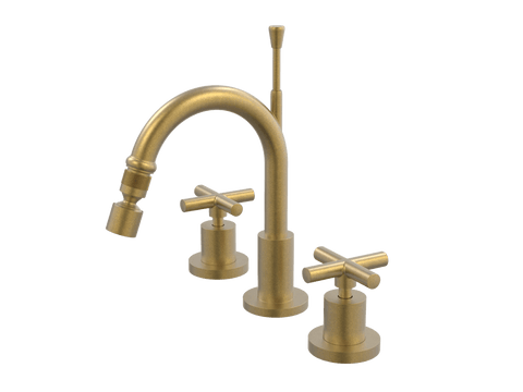 Tapware ParTaps Portsea Bidet Set Fixed Colour: Rumbled Brass Style: Original Place & Palette