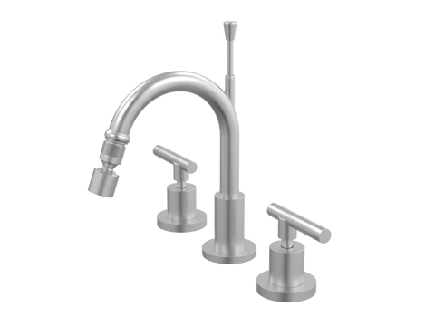Tapware ParTaps Portsea Bidet Set Fixed Colour: Satin Pearl Style: Lever Ceramic Disc Place & Palette
