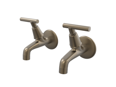 Tapware ParTaps Portsea Female Bibs Wall Pair Colour: Antique Bronze Style: Lever Ceramic Disc Place & Palette
