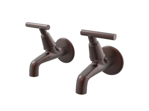 Tapware ParTaps Portsea Female Bibs Wall Pair Colour: Antique Copper Style: Lever Ceramic Disc Place & Palette