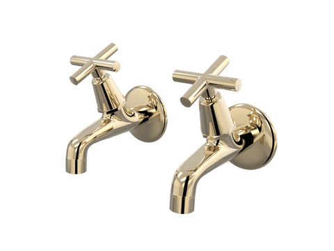 Tapware ParTaps Portsea Female Bibs Wall Pair Colour: Brass Gold Style: Original Place & Palette
