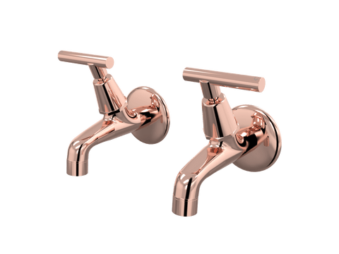 Tapware ParTaps Portsea Female Bibs Wall Pair Colour: Copper Style: Lever Ceramic Disc Place & Palette
