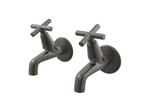 Tapware ParTaps Portsea Female Bibs Wall Pair Colour: Volcanic Grey Style: Original Place & Palette
