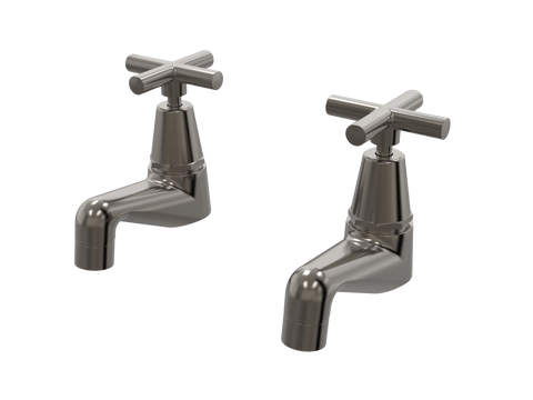 Tapware ParTaps Portsea Pillar Taps Pair Colour: Brushed Gunmetal Style: Original Place & Palette