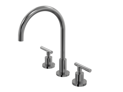 Tapware ParTaps Portsea Sink Set Hob Swivel Colour: Black Sapphire Style: Lever Ceramic Disc Place & Palette