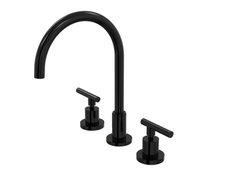 Tapware ParTaps Portsea Sink Set Hob Swivel Colour: Midnight Black Style: Lever Ceramic Disc Place & Palette