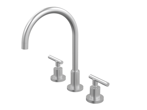Tapware ParTaps Portsea Sink Set Hob Swivel Colour: Satin Pearl Style: Lever Ceramic Disc Place & Palette