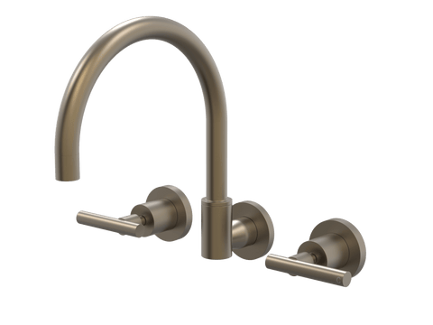 Tapware ParTaps Portsea Sink Set Wall Swivel Colour: Antique Bronze Style: Lever Ceramic Disc Place & Palette