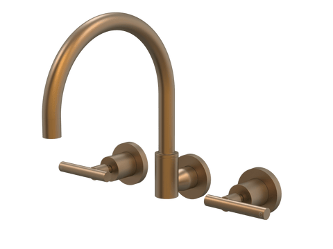 Tapware ParTaps Portsea Sink Set Wall Swivel Colour: Burnished Style: Lever Ceramic Disc Place & Palette