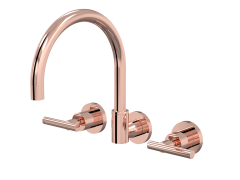 Tapware ParTaps Portsea Sink Set Wall Swivel Colour: Copper Style: Lever Ceramic Disc Place & Palette