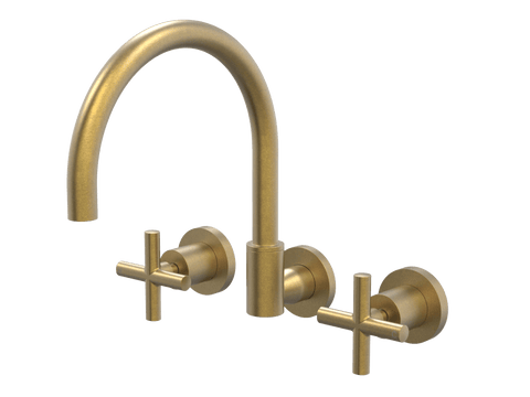 Tapware ParTaps Portsea Sink Set Wall Swivel Colour: Rumbled Brass Style: Original Place & Palette