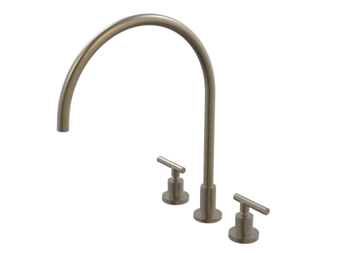 Tapware ParTaps Portsea Sink Set XL Hob Swivel Colour: Antique Bronze Style: Lever Ceramic Disc Place & Palette