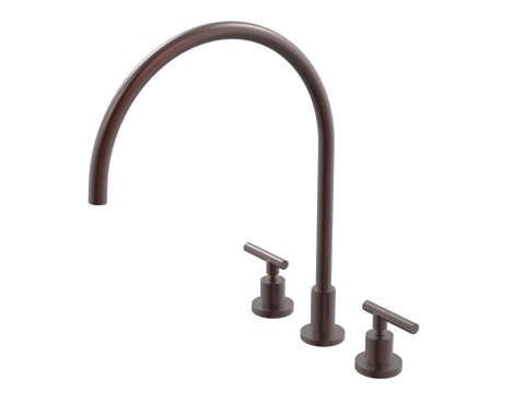 Tapware ParTaps Portsea Sink Set XL Hob Swivel Colour: Antique Copper Style: Lever Ceramic Disc Place & Palette
