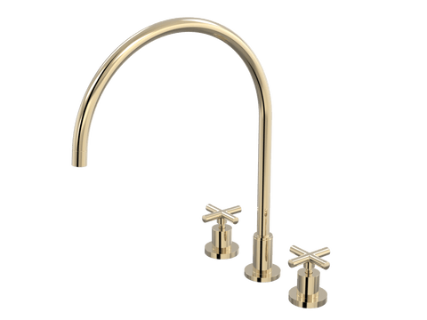 Tapware ParTaps Portsea Sink Set XL Hob Swivel Colour: Brass Gold Style: Original Place & Palette