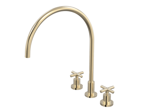 Tapware ParTaps Portsea Sink Set XL Hob Swivel Colour: Brushed Brass Gold Style: Original Place & Palette