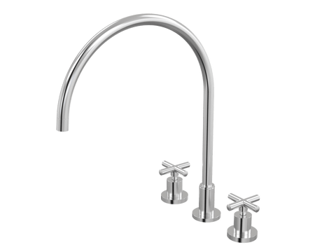 Tapware ParTaps Portsea Sink Set XL Hob Swivel Colour: Brushed Chrome Style: Original Place & Palette