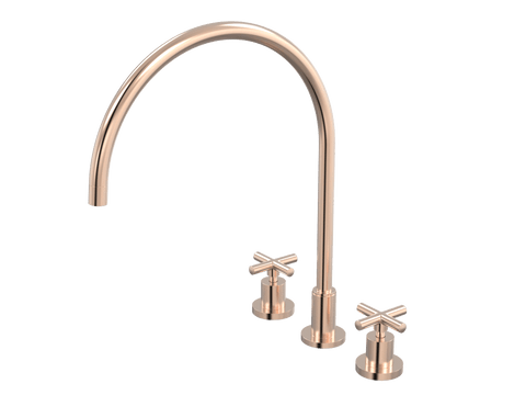 Tapware ParTaps Portsea Sink Set XL Hob Swivel Colour: Brushed Rose Gold Style: Original Place & Palette