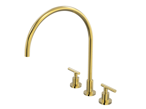 Tapware ParTaps Portsea Sink Set XL Hob Swivel Colour: Gold Style: Lever Ceramic Disc Place & Palette
