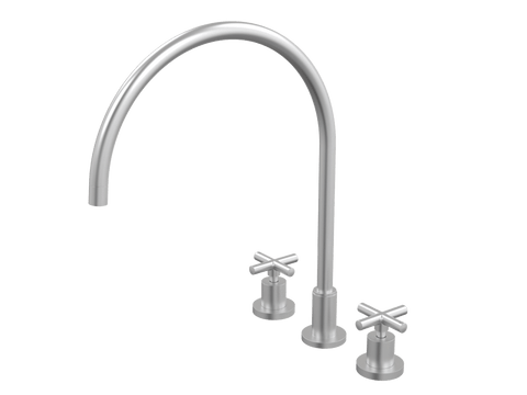 Tapware ParTaps Portsea Sink Set XL Hob Swivel Colour: Satin Pearl Style: Original Place & Palette