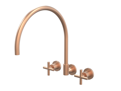 Tapware ParTaps Portsea Sink Set XL Wall Swivel Colour: Brushed Copper Style: Original Place & Palette