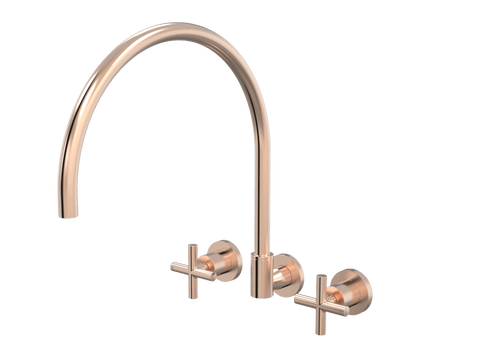 Tapware ParTaps Portsea Sink Set XL Wall Swivel Colour: Brushed Rose Gold Style: Original Place & Palette