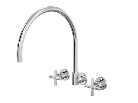Tapware ParTaps Portsea Sink Set XL Wall Swivel Colour: Chrome Style: Original Place & Palette