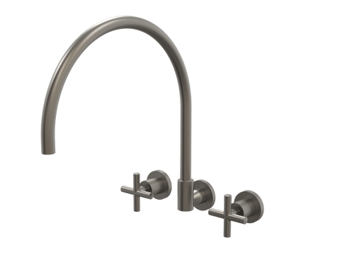 Tapware ParTaps Portsea Sink Set XL Wall Swivel Colour: Gunmetal Style: Original Place & Palette