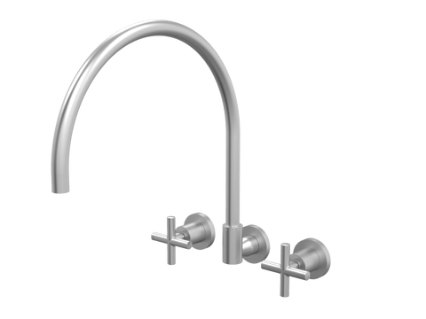Tapware ParTaps Portsea Sink Set XL Wall Swivel Colour: Satin Pearl Style: Original Place & Palette