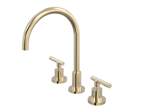 Tapware ParTaps Portsea Spa Set Hob Swivel Colour: Brushed Brass Gold Style: Lever Ceramic Disc Place & Palette