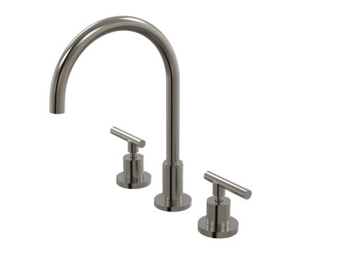 Tapware ParTaps Portsea Spa Set Hob Swivel Colour: Brushed Gunmetal Style: Lever Ceramic Disc Place & Palette