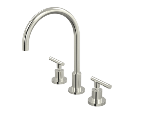 Tapware ParTaps Portsea Spa Set Hob Swivel Colour: Brushed Nickel Style: Lever Ceramic Disc Place & Palette