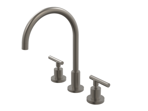 Tapware ParTaps Portsea Spa Set Hob Swivel Colour: Gunmetal Style: Lever Ceramic Disc Place & Palette