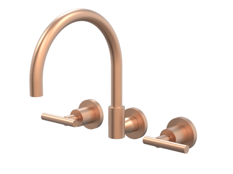 Tapware ParTaps Portsea Spa Set Wall Swivel Colour: Brushed Copper Style: Lever Ceramic Disc Place & Palette