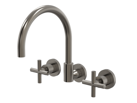 Tapware ParTaps Portsea Spa Set Wall Swivel Colour: Brushed Gunmetal Style: Original Place & Palette