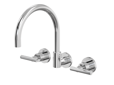 Tapware ParTaps Portsea Spa Set Wall Swivel Colour: Chrome Style: Lever Ceramic Disc Place & Palette