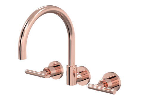 Tapware ParTaps Portsea Spa Set Wall Swivel Colour: Copper Style: Lever Ceramic Disc Place & Palette