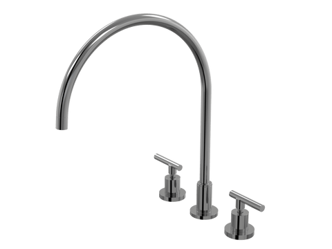 Tapware ParTaps Portsea Spa Set XL Hob Swivel Colour: Black Sapphire Style: Lever Ceramic Disc Place & Palette