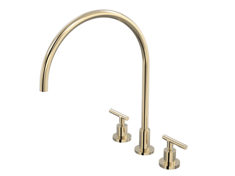 Tapware ParTaps Portsea Spa Set XL Hob Swivel Colour: Brass Gold Style: Lever Ceramic Disc Place & Palette
