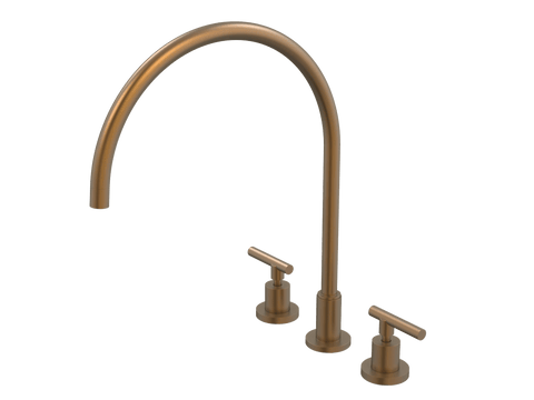 Tapware ParTaps Portsea Spa Set XL Hob Swivel Colour: Burnished Style: Lever Ceramic Disc Place & Palette
