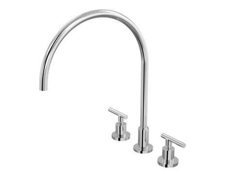 Tapware ParTaps Portsea Spa Set XL Hob Swivel Colour: Chrome Style: Lever Ceramic Disc Place & Palette