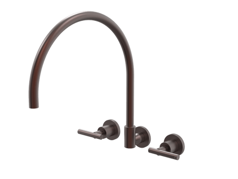 Tapware ParTaps Portsea Spa Set XL Wall Swivel Colour: Antique Copper Style: Lever Ceramic Disc Place & Palette