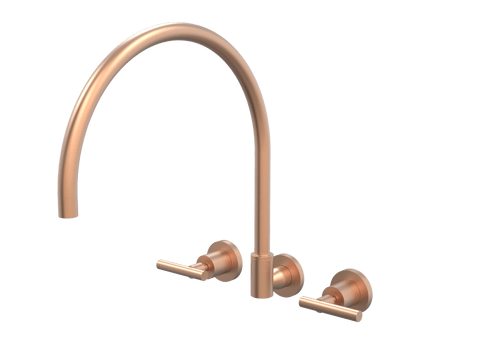 Tapware ParTaps Portsea Spa Set XL Wall Swivel Colour: Brushed Copper Style: Lever Ceramic Disc Place & Palette