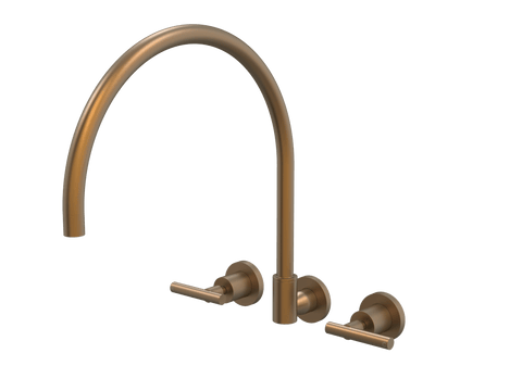 Tapware ParTaps Portsea Spa Set XL Wall Swivel Colour: Burnished Style: Lever Ceramic Disc Place & Palette