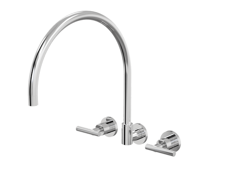 Tapware ParTaps Portsea Spa Set XL Wall Swivel Colour: Chrome Style: Lever Ceramic Disc Place & Palette