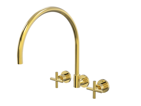 Tapware ParTaps Portsea Spa Set XL Wall Swivel Colour: Gold Style: Original Place & Palette