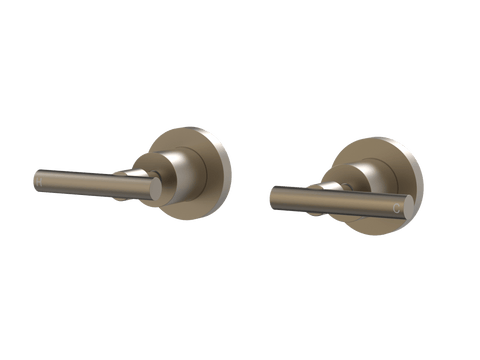 Tapware ParTaps Portsea Top Assemblies Wall Pair Colour: Antique Bronze Style: Lever Ceramic Disc Place & Palette