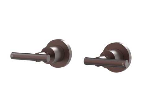 Tapware ParTaps Portsea Top Assemblies Wall Pair Colour: Antique Copper Style: Lever Ceramic Disc Place & Palette