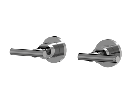 Tapware ParTaps Portsea Top Assemblies Wall Pair Colour: Black Sapphire Style: Lever Ceramic Disc Place & Palette