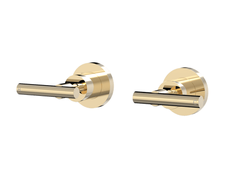 Tapware ParTaps Portsea Top Assemblies Wall Pair Colour: Brass Gold Style: Lever Ceramic Disc Place & Palette