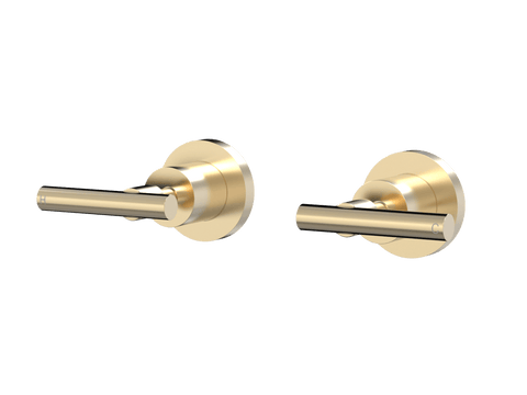 Tapware ParTaps Portsea Top Assemblies Wall Pair Colour: Brushed Brass Gold Style: Lever Ceramic Disc Place & Palette